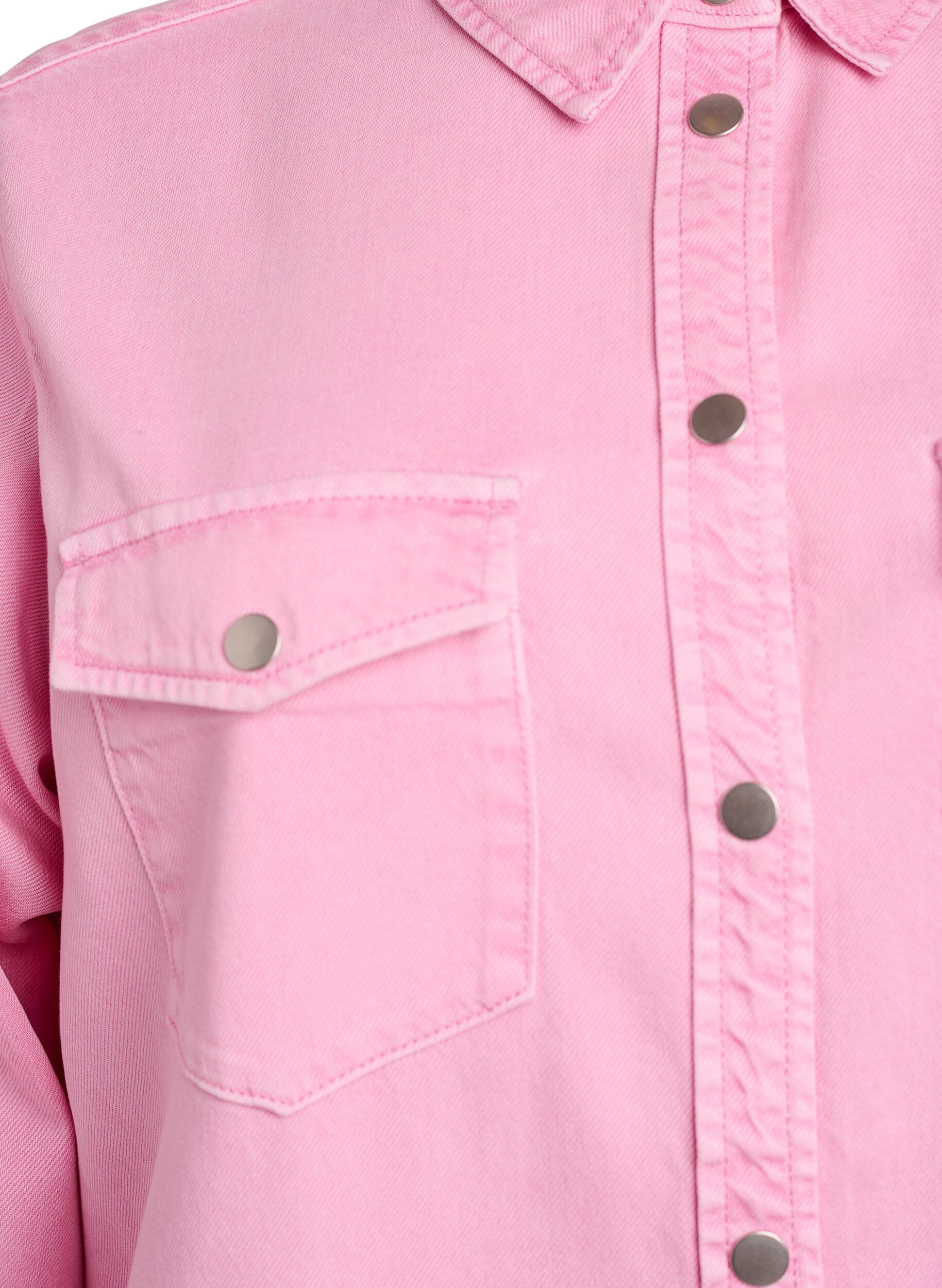 ZizziSpijkerblouse met borstzakken, Roze, Packshot image number 2