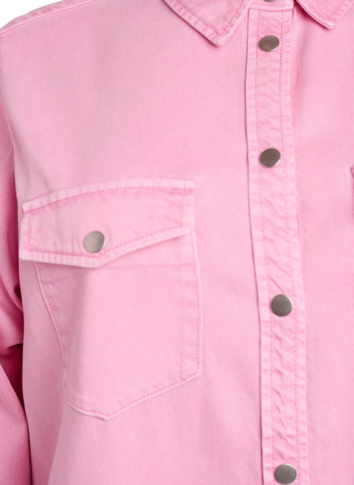 Spijkerblouse met borstzakken, Roze, Packshot image number 2