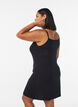 Effen onderjurk in viscose, Zwart, Model image number 2