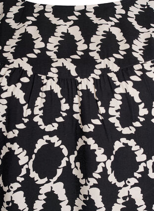 ZizziBlouse met lange mouwen, print en strikjes, Black ART AOP, Packshot image number 2
