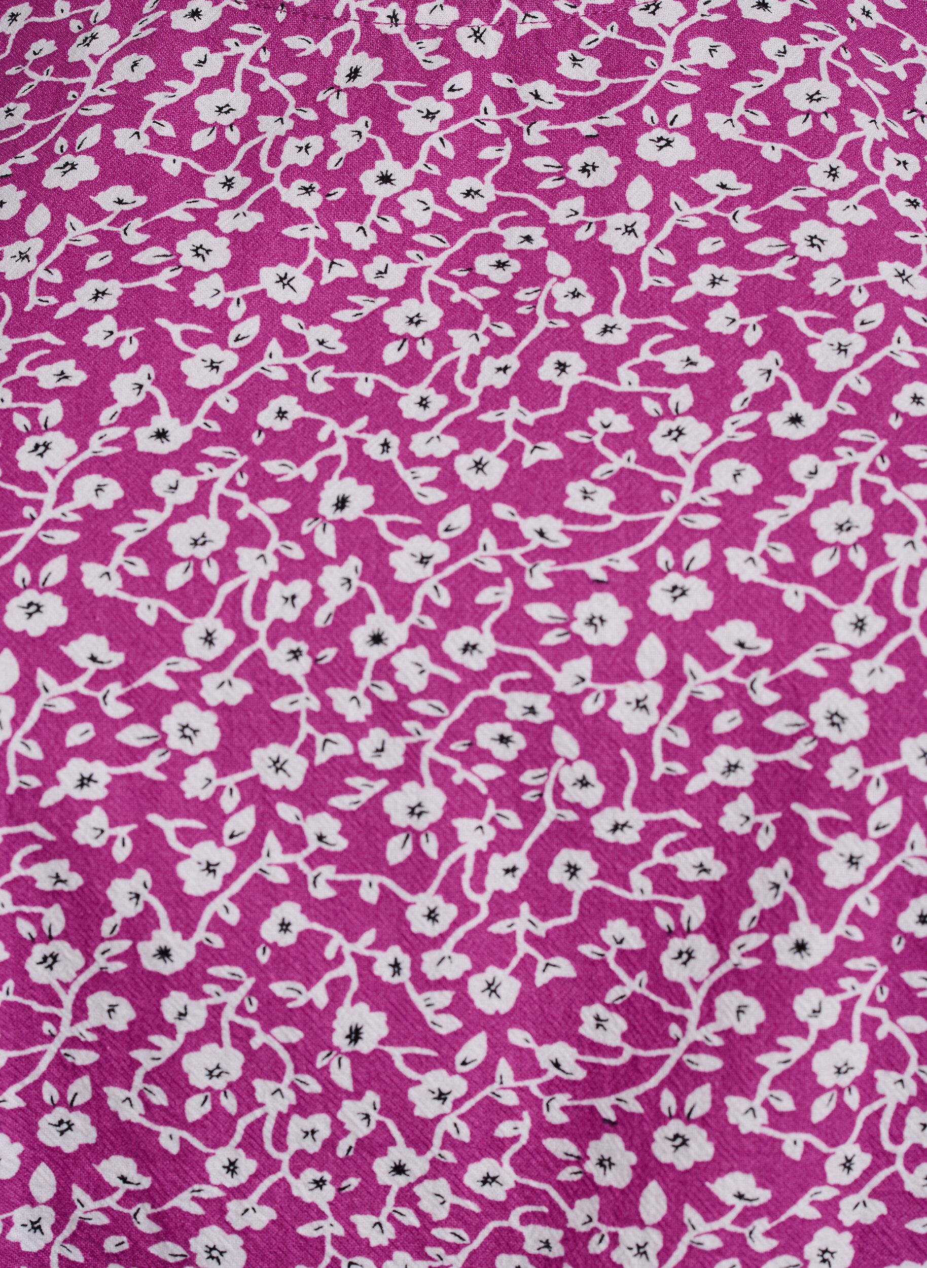 ZizziKatoenen blouse met print en korte mouwen, Paars, Packshot image number 2