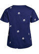 T-shirt in biologisch katoen met geborduurde motieven, Blauw, Packshot image number 1