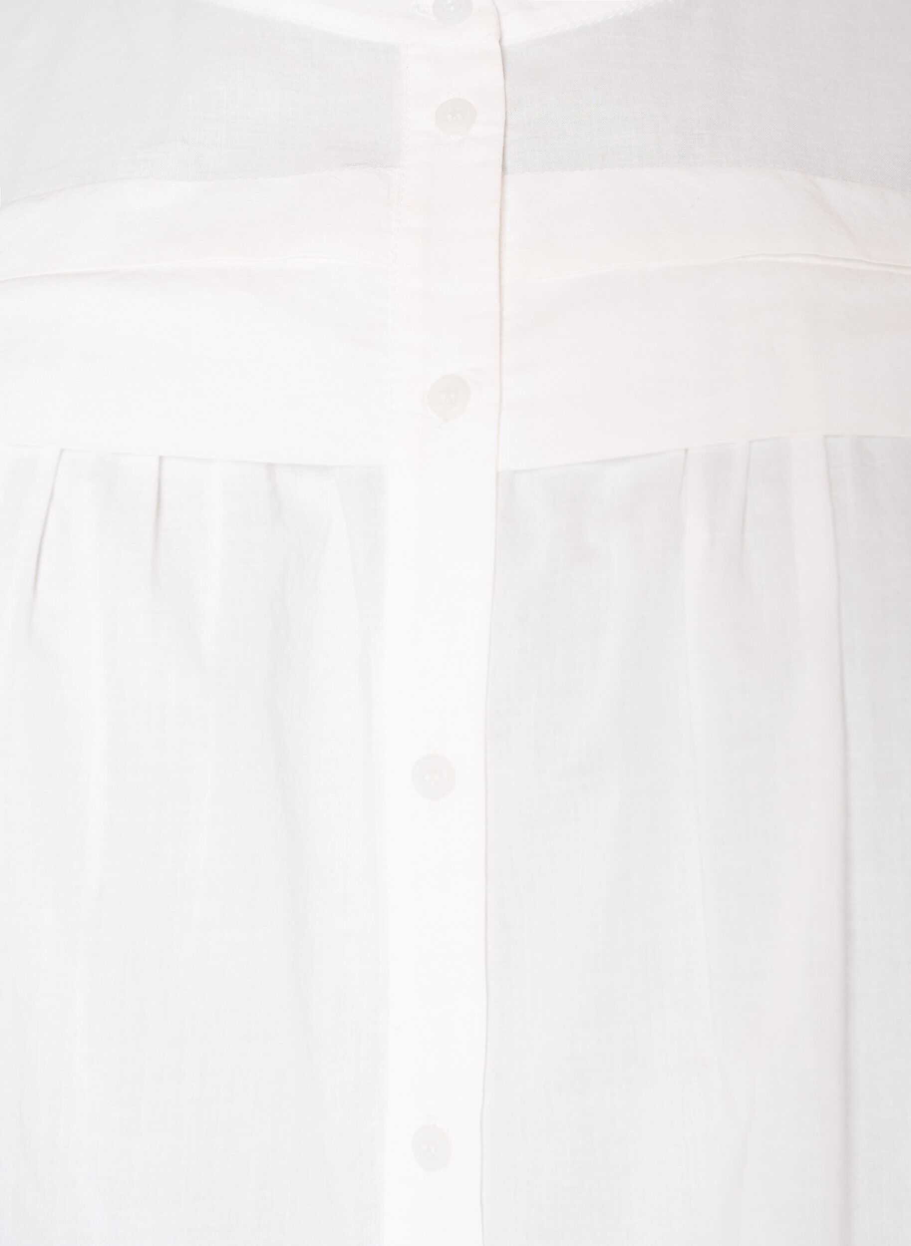 ZizziMouwloze A-lijn katoenen blouseshirt, Wit, Packshot image number 2