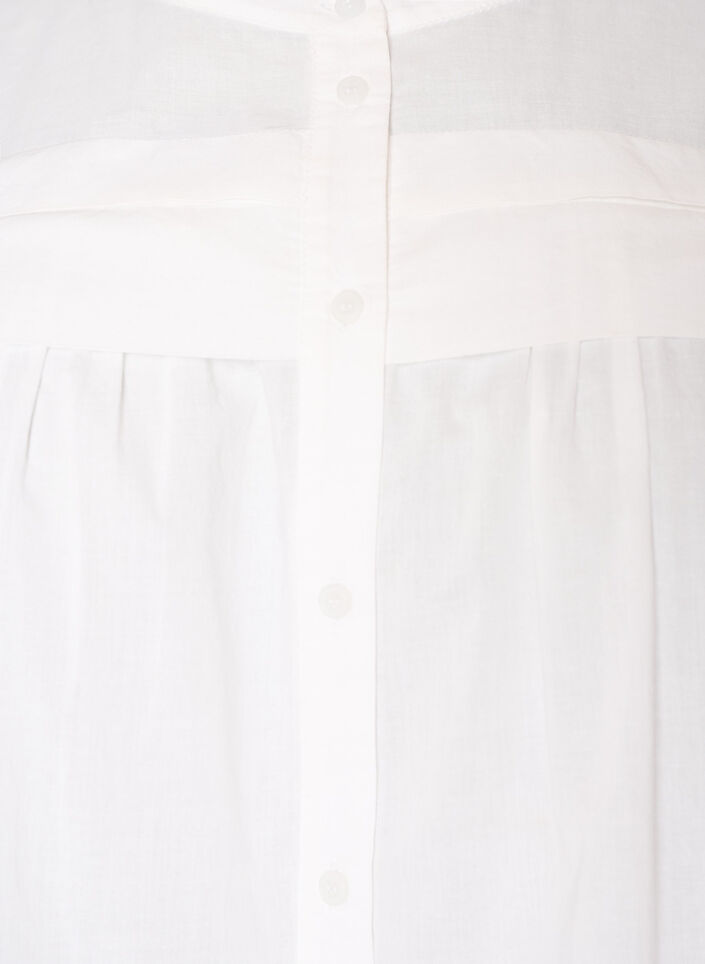 Mouwloze A-lijn katoenen blouseshirt, Wit, Packshot image number 2