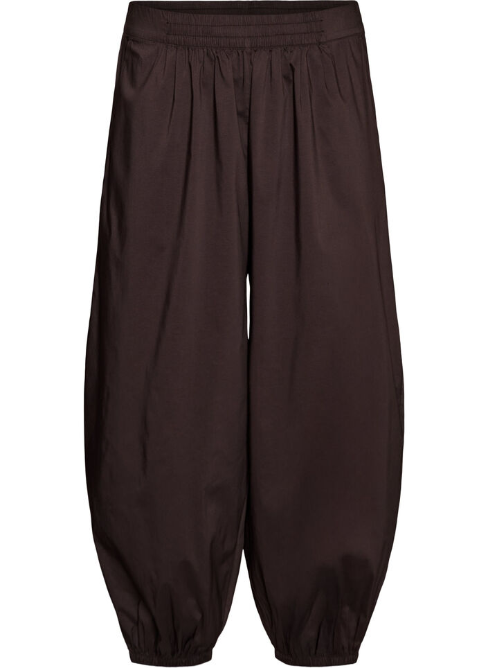 Ballonbroek met zakken en een elastische tailleband, Bruin, Packshot image number 0