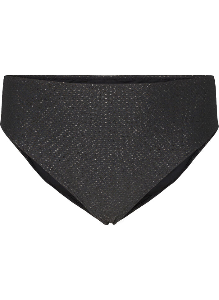 Bikinibroekje met glitter en een tai-snit, Black, Packshot