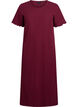Maxi jurk in jersey met korte mouwen, Donker Bordeaux, Packshot image number 0