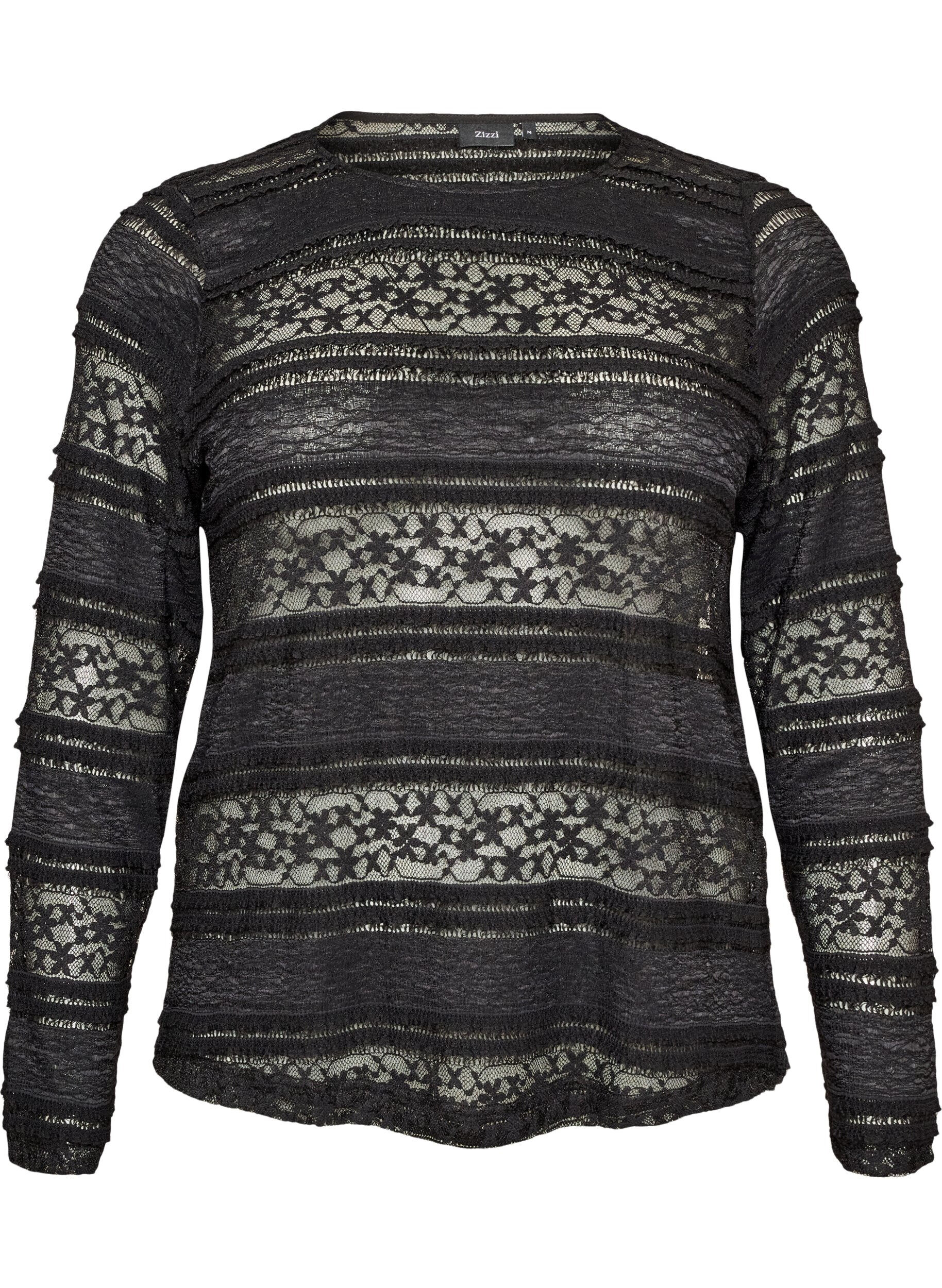Kanten blouse met lange mouwen