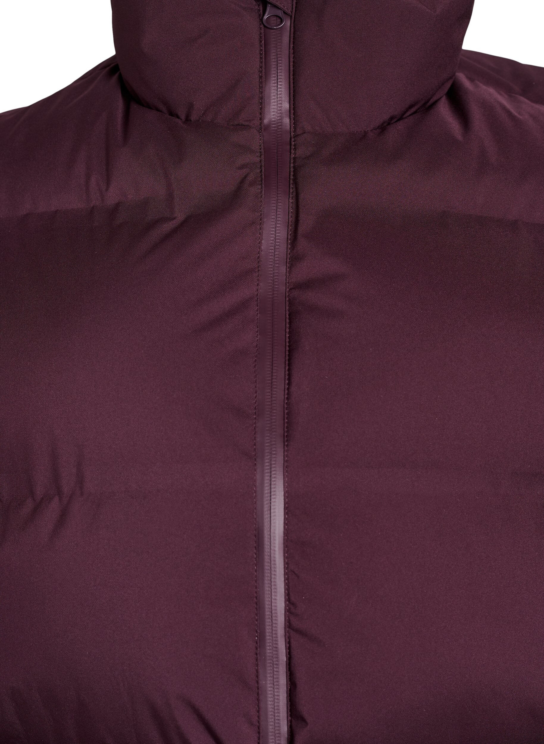 ZizziKorte puffer bodywarmer met hoge kraag, Donker Bordeaux, Packshot image number 2