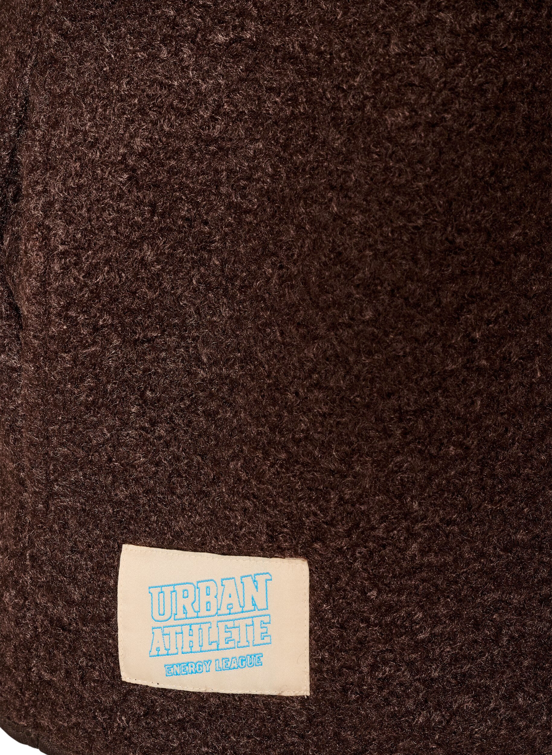 ZizziFleecemouwloos vest met drukknoopjes en zijzakken, Bruin, Packshot image number 3