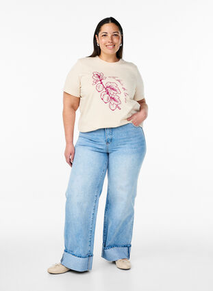 ZizziWijde jeans met omgeslagen pijpen, L.B.Denim, Model image number 0