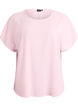 Blouse met korte mouwen en een ronde halslijn, Roze, Packshot image number 0