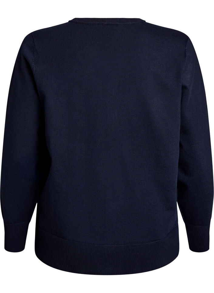 Cardigan en maille fine avec col rond, Bleu, Packshot image number 1