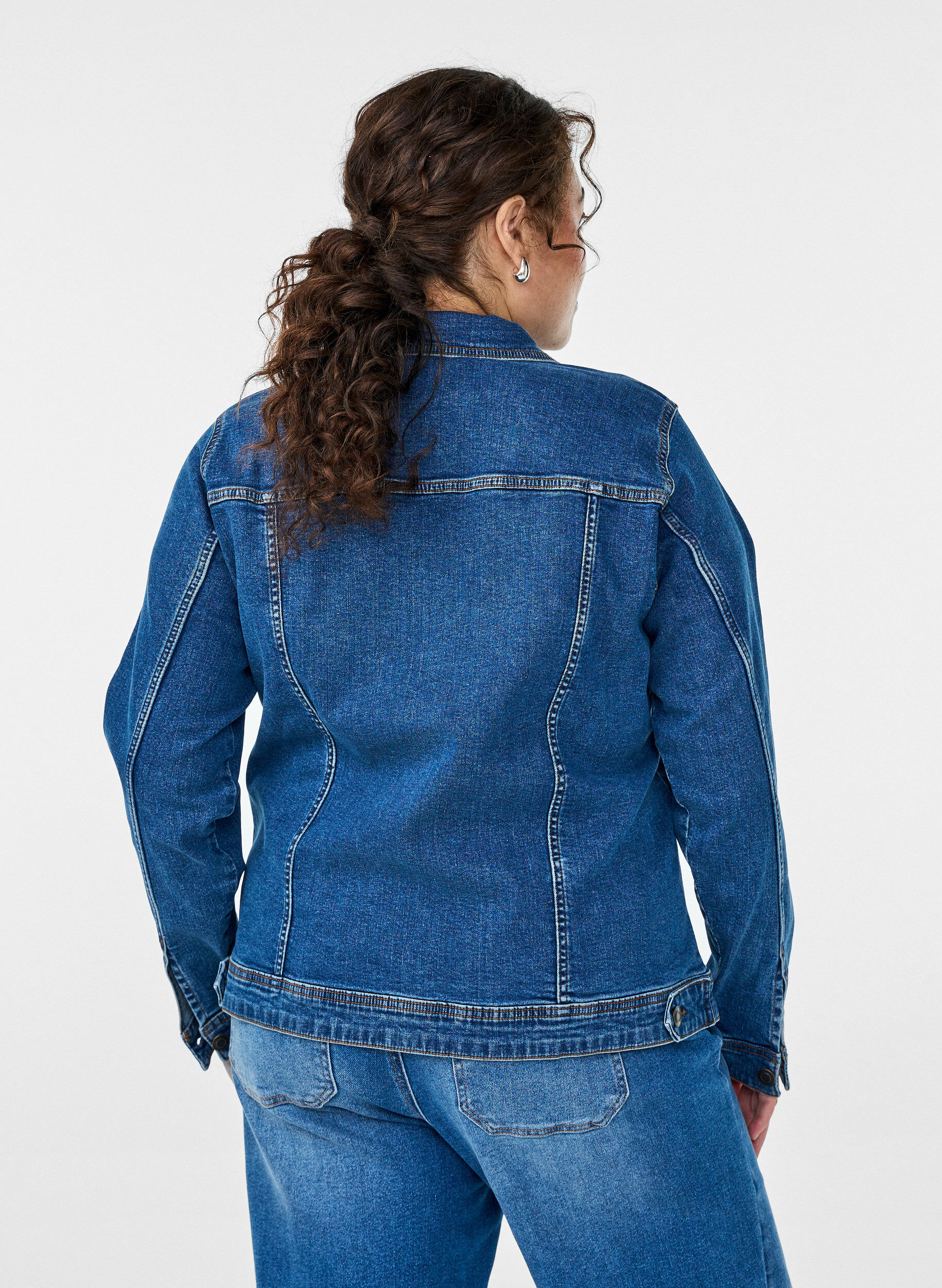 ZizziDenimjack met een klassieke snit, Blauw, Model image number 2