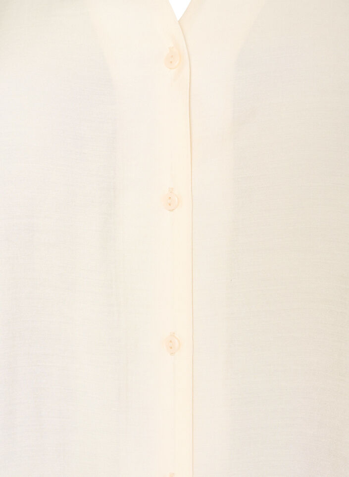 Blouse met ellebooglange mouwen en bloemenaccenten, Beige, Packshot