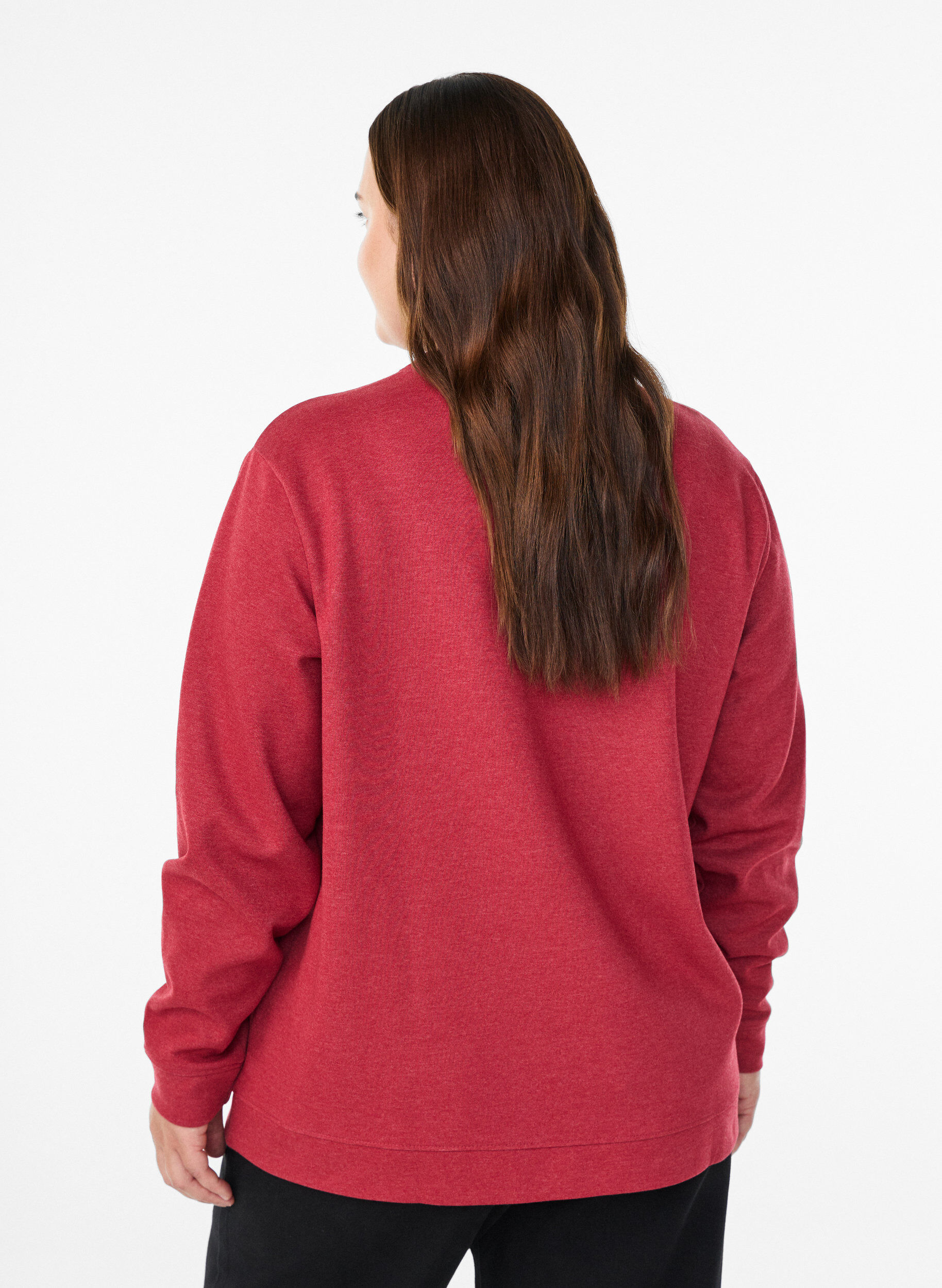 ZizziSweatshirt met ronde hals, Rood, Model image number 2
