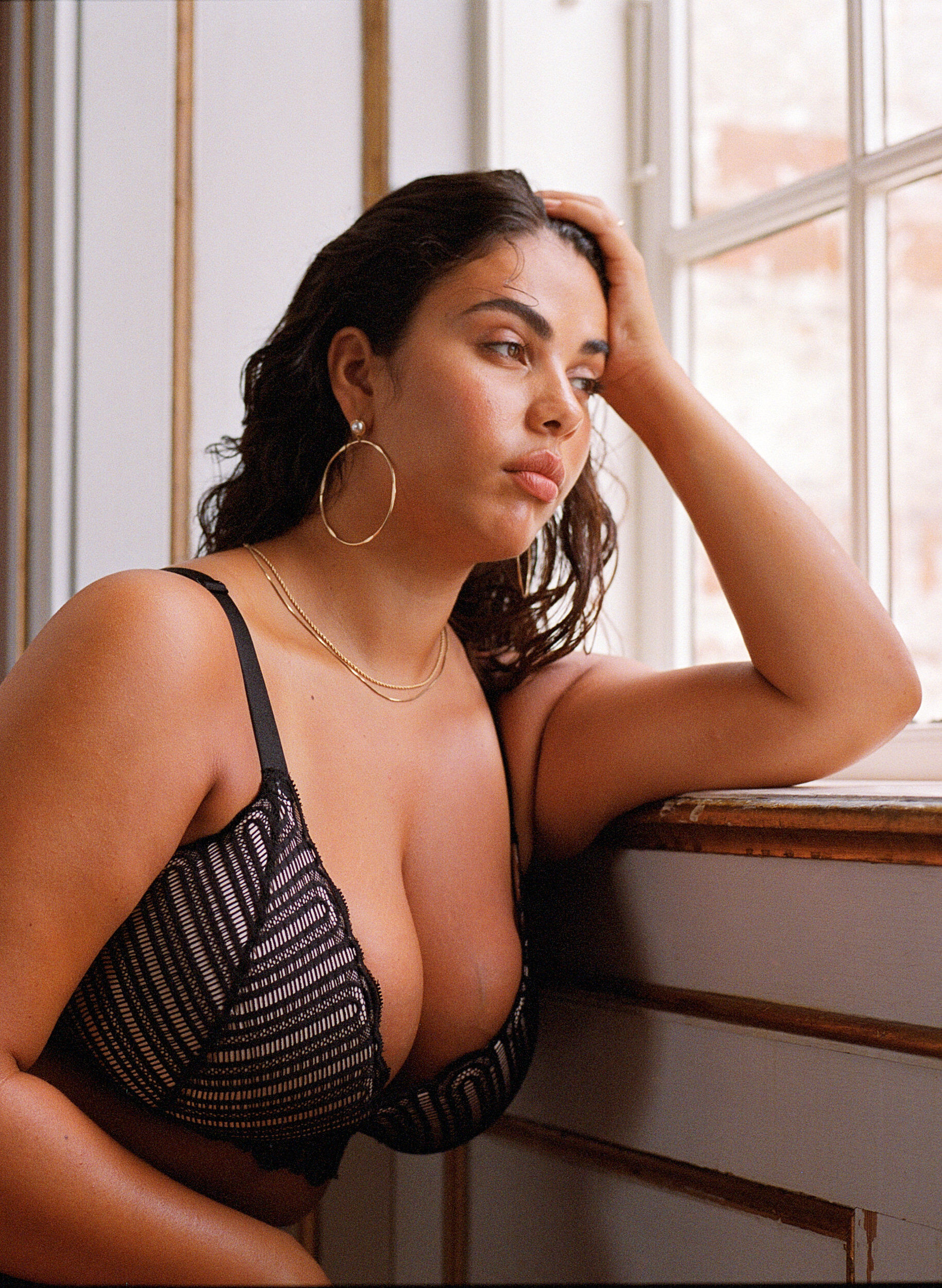 ZizziBralette met kant en zachte vulling, Zwart, Image image number 0