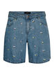 Denimshorts met geborduurde bloemen, Blauw, Packshot image number 0
