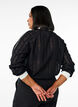 Jersey blouse met een textuur en contrasterende details, Zwart, Model image number 2