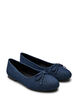 Wide fit - Denim ballerina met strik, Blauw, Packshot image number 1