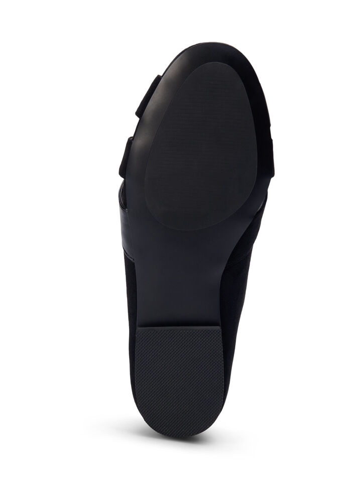 Wijde ballerina schoenen met spitse neus, Black, Packshot