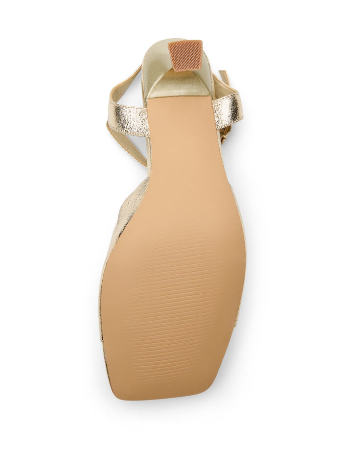 Pumps met een open teen en vierkante neus, Goud, Packshot