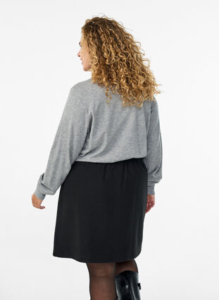 ZizziStrik blouse met kraag, Light Grey Melange, Model image number 2