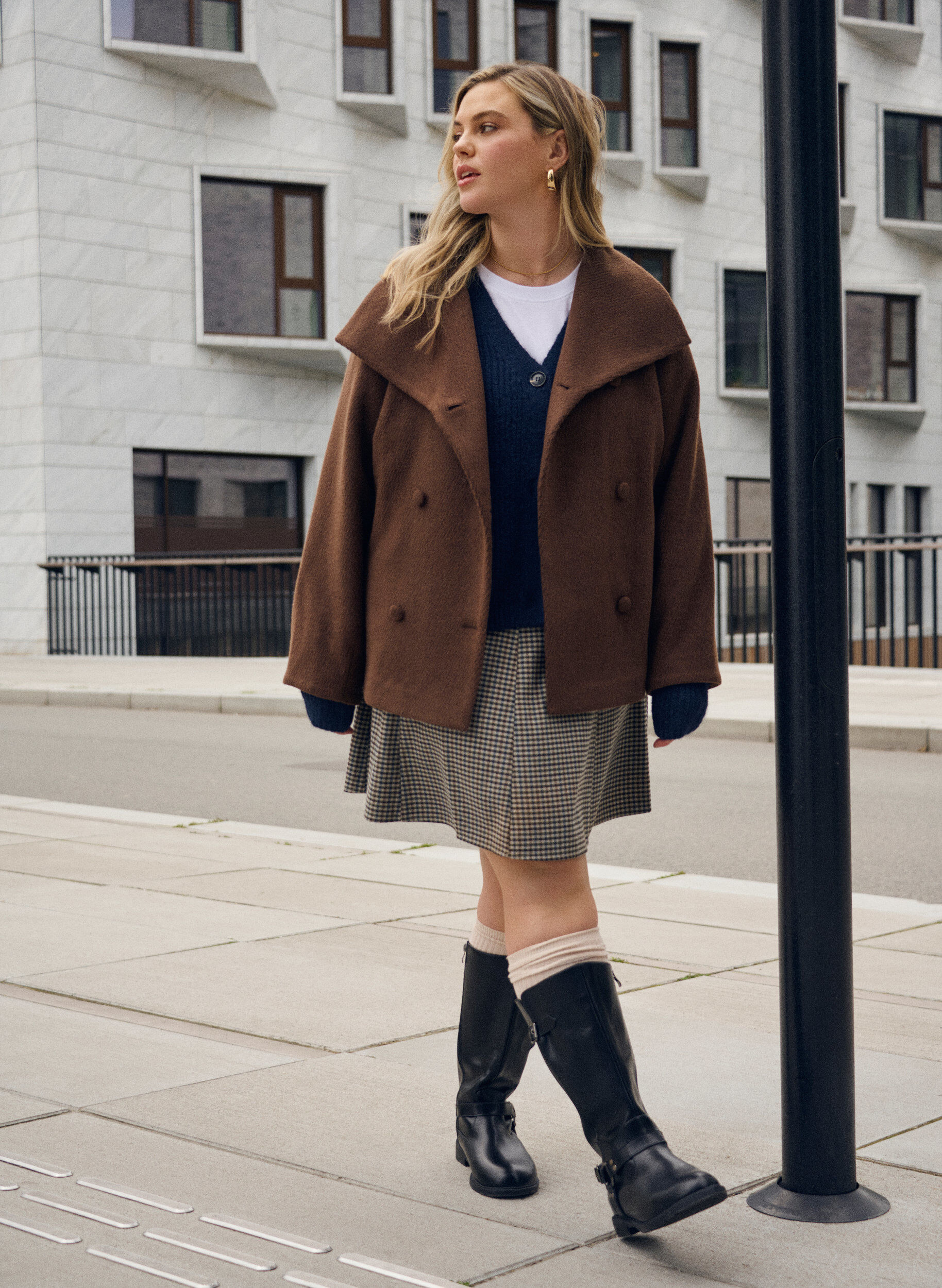 ZizziKorte A-lijn rok, Bruin, Image image number 0