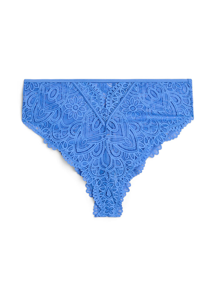 Kanten Brazilian slip met een normale taille, Blauw, Packshot image number 1