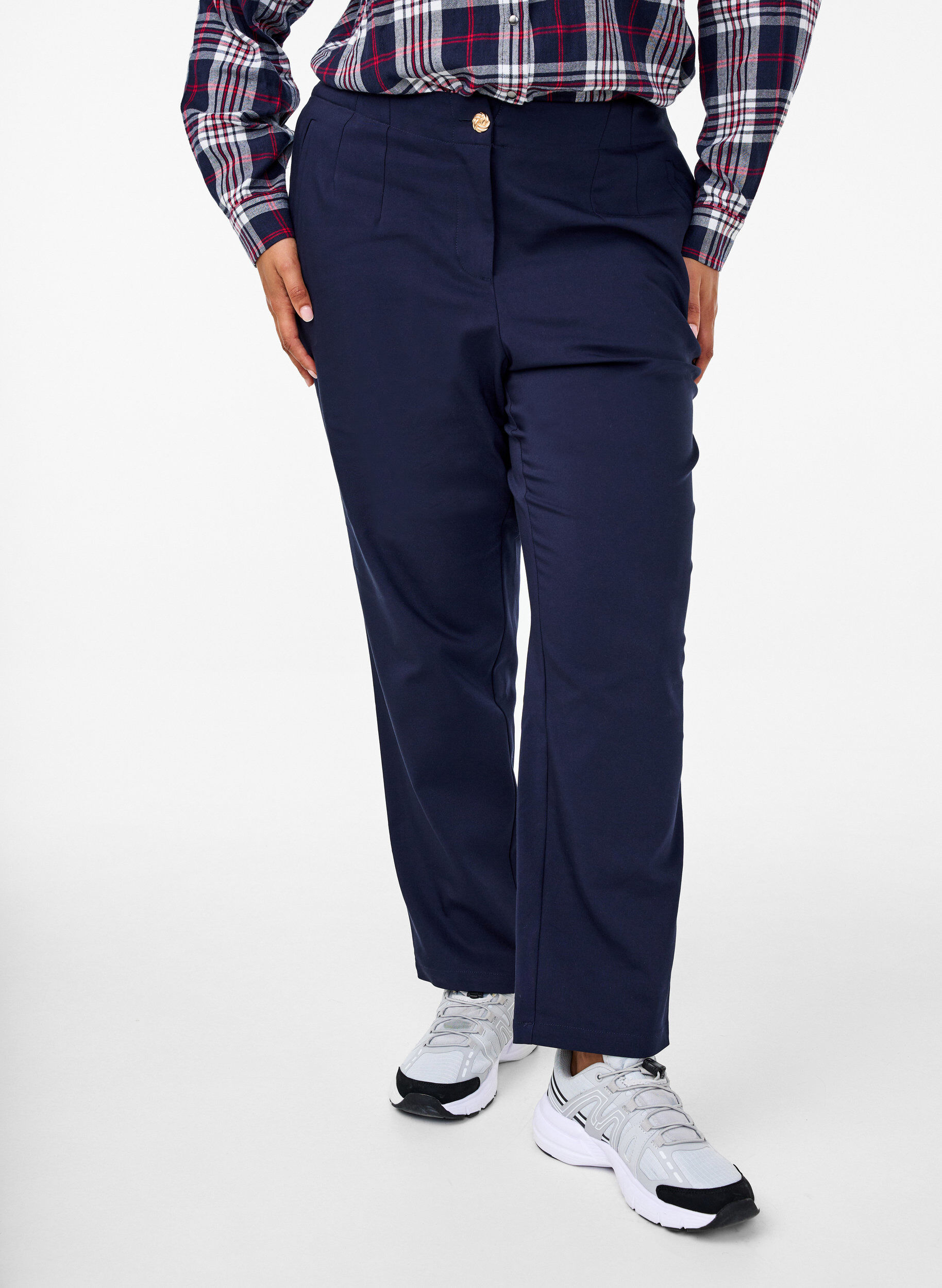 ZizziStraight fit broek met een hoge taille, Blauw, Model image number 2