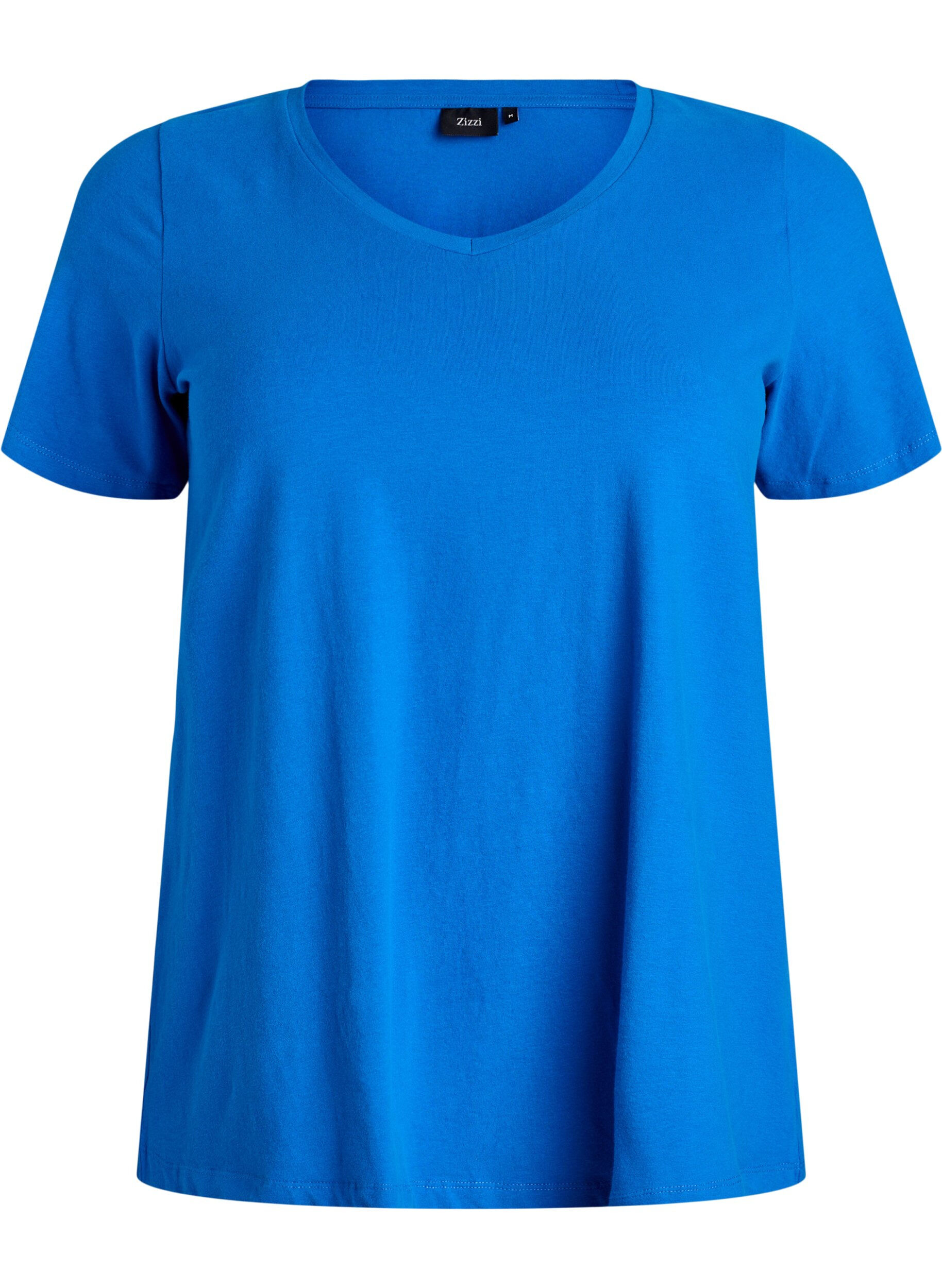 ZizziEffen basic katoenen T-shirt, Blauw, Packshot image number 0
