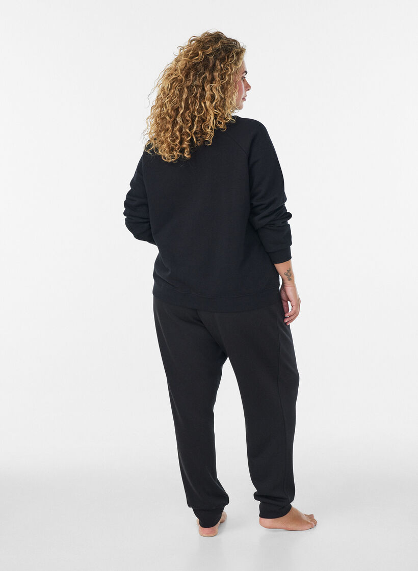 Sweatvest met hoge kraag en rits, Zwart, Model image number 2