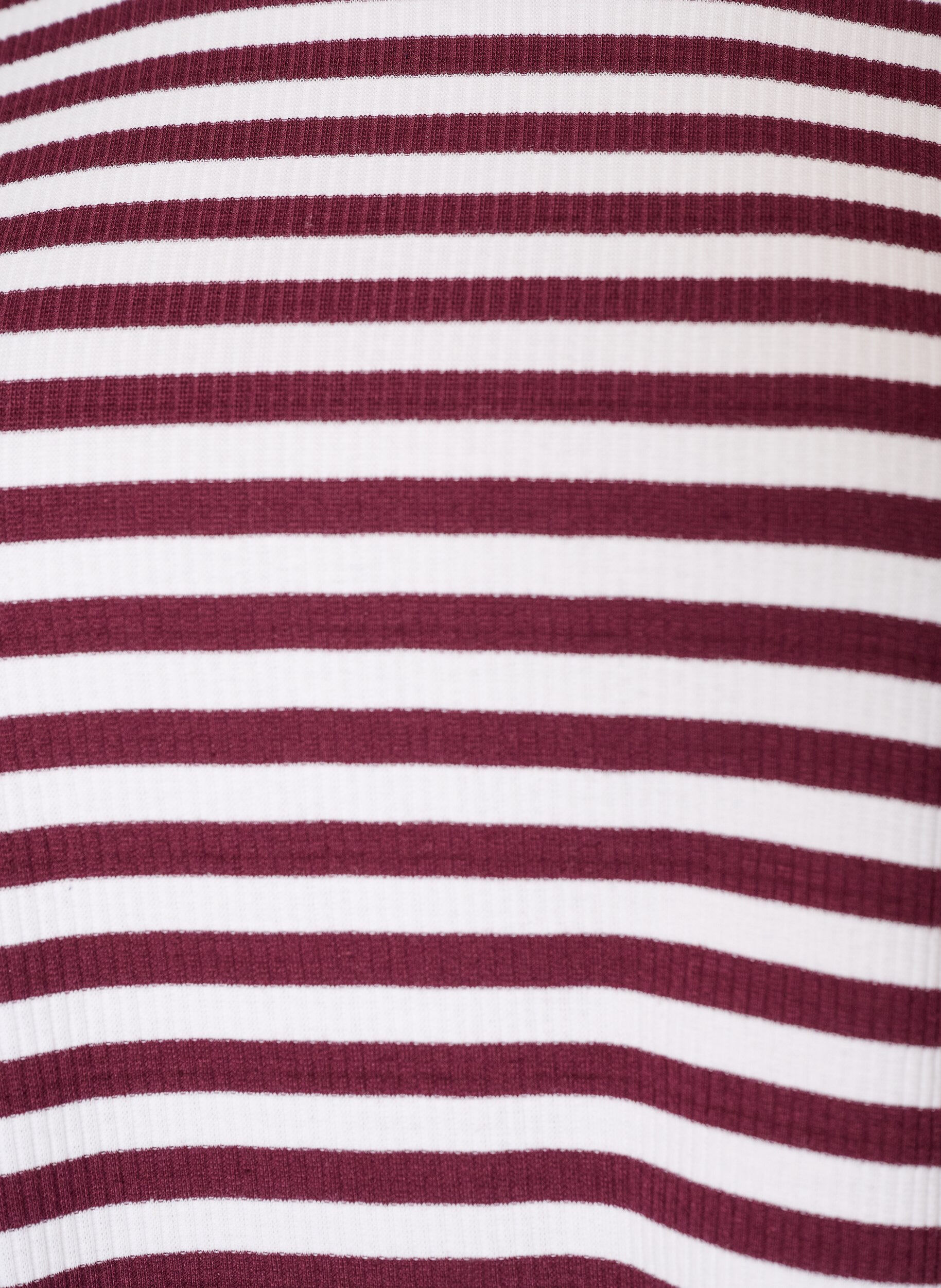 ZizziNachtbovenstuk met lange mouwen in geribde jersey met strepen, Rood, Packshot image number 2
