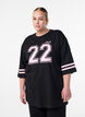 Oversized college T-shirt met 3/4 mouwen, Zwart, Model image number 0