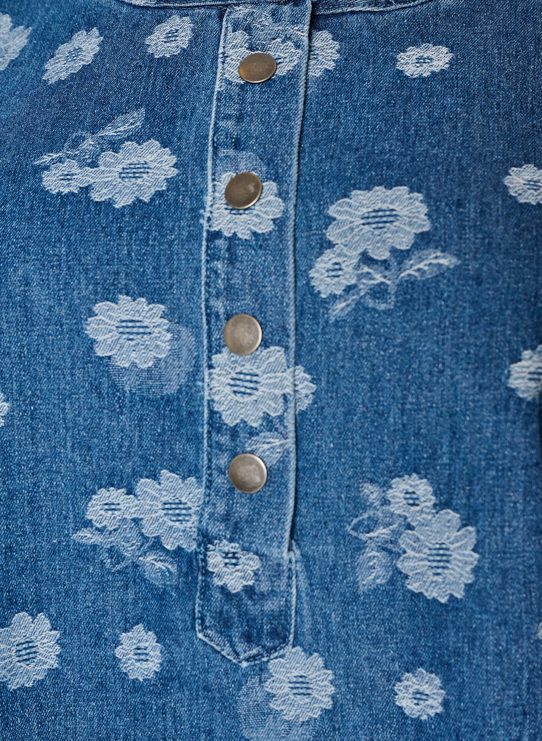 ZizziA-lijn denimjurk met bloemenpatroon, Blauw, Packshot image number 2