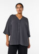 Shirtblouse met V-hals en 3/4 mouwen, Grijs, Model image number 0