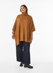 Poncho met col en knoopdetail, Bruin, Model image number 1