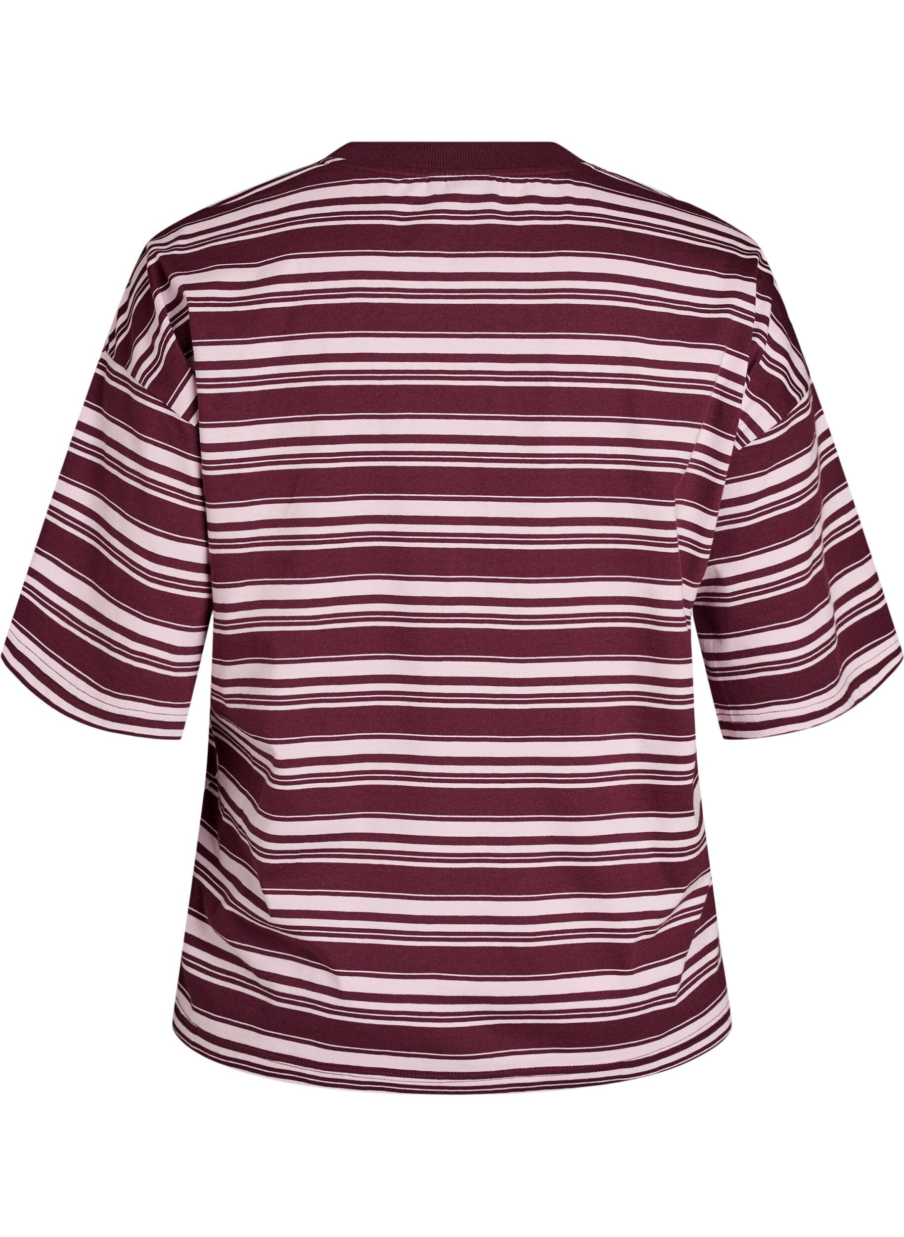 ZizziBoxy T-shirt met gestreept patroon, Rood, Packshot image number 1