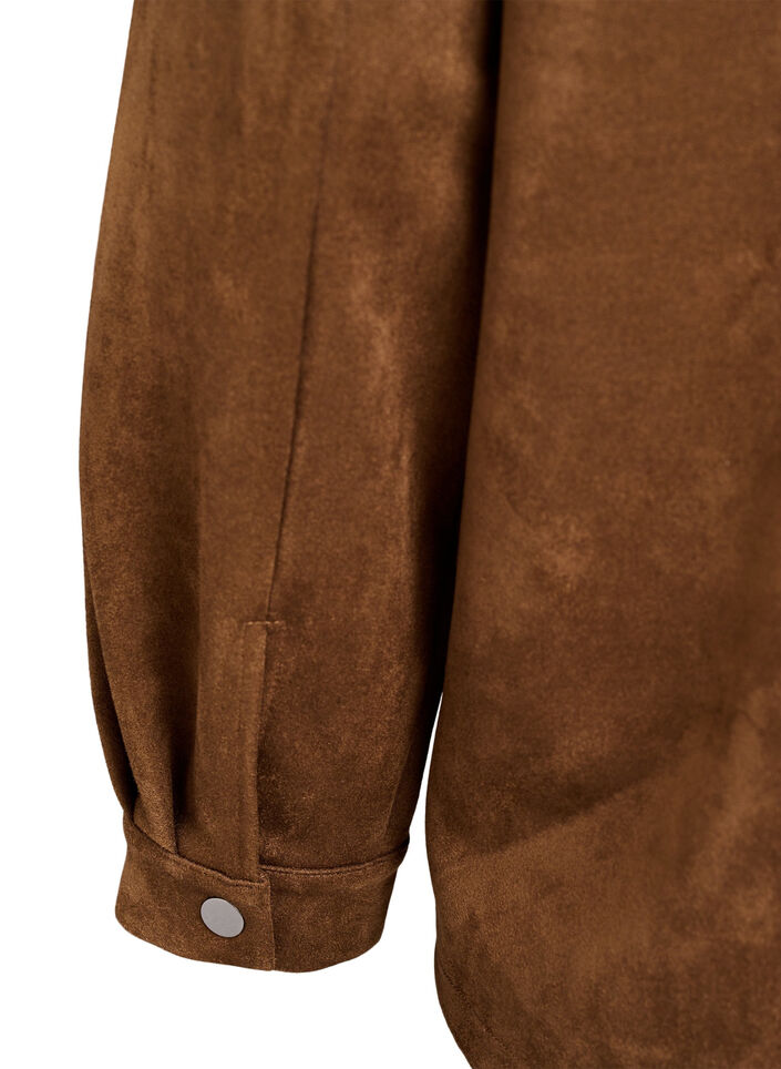 Imitatie suède overhemd, Brown Fake Suede , Packshot