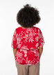 Chiffon blouse met bloemenprint en elastische taille, Rood, Model image number 2