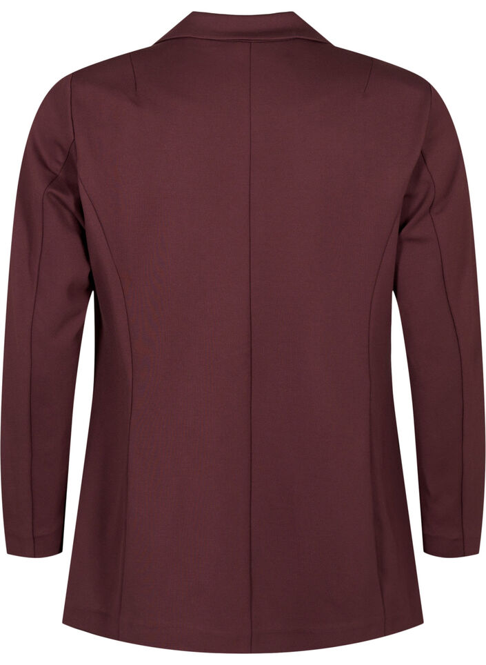 Eenvoudige blazer met knoopsluiting, Donker Bordeaux, Packshot image number 1