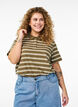Gestreepte poloshirt met korte mouwen, Groen, Model image number 0