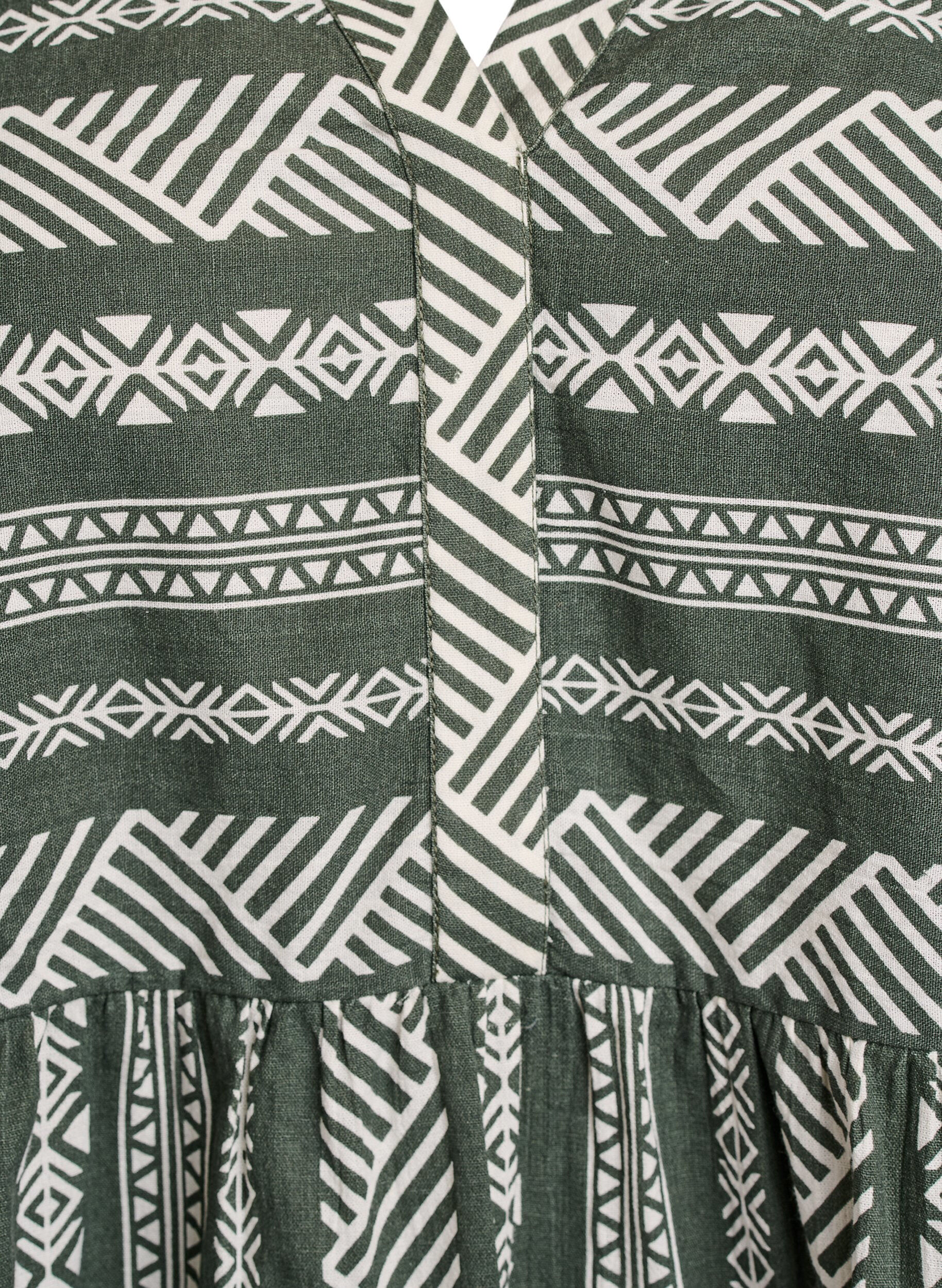 ZizziJurk met grafische print en 3/4 mouwen, Groen, Packshot image number 2