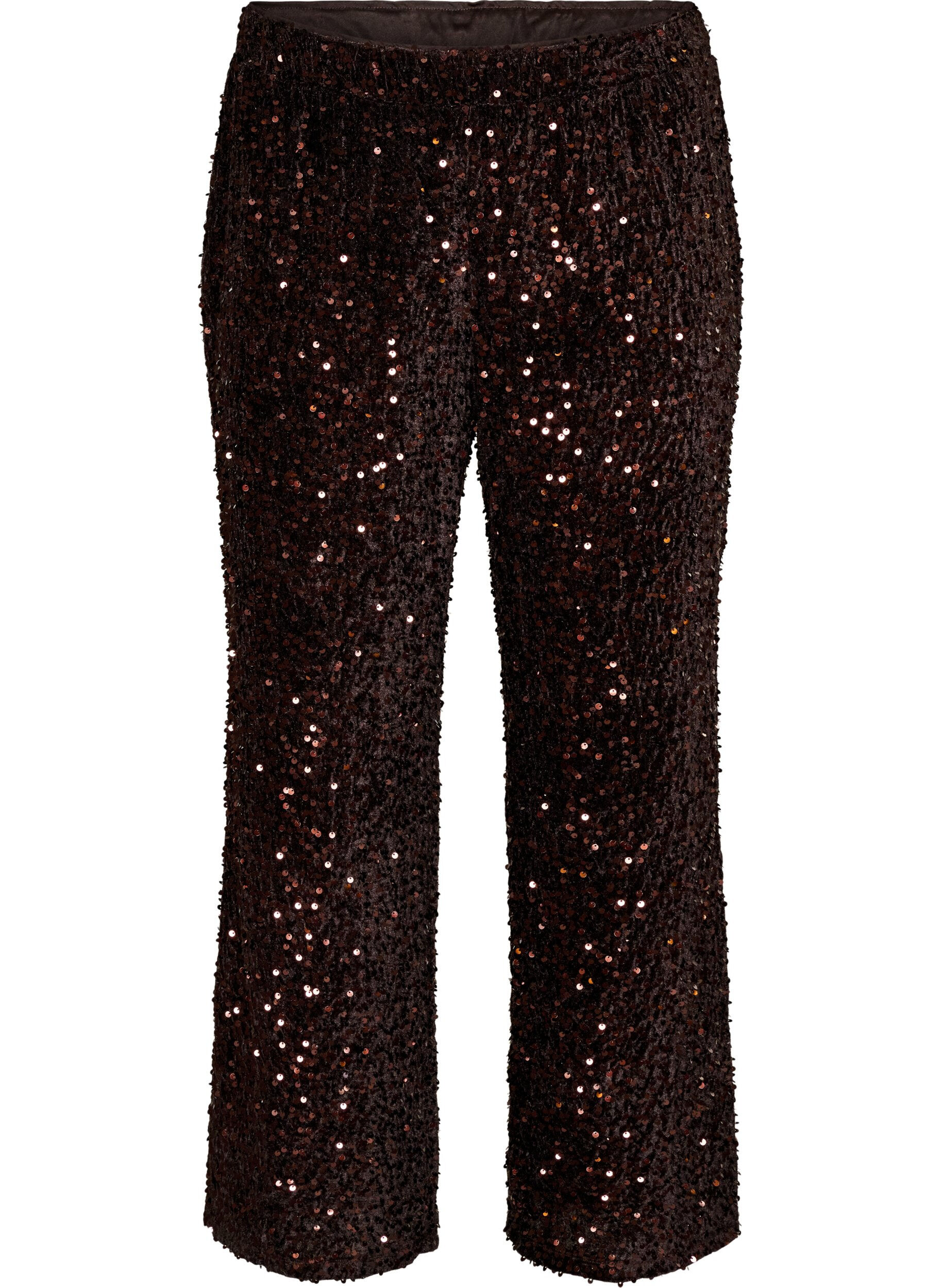 Wijde broek met pailletten