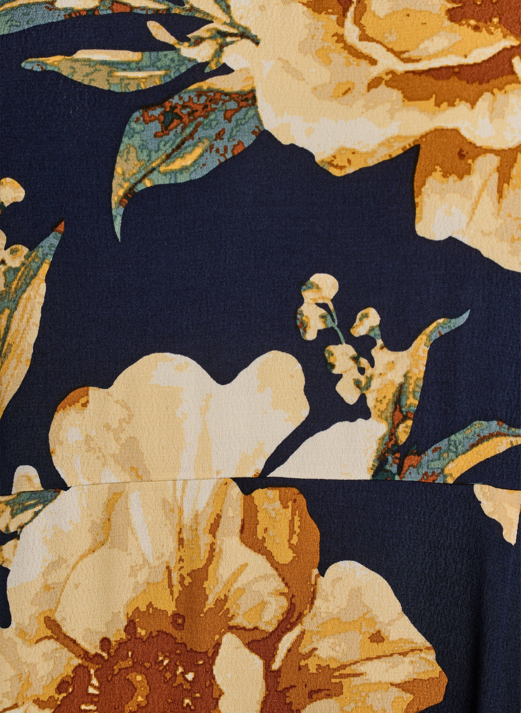 ZizziMidi-jurk met bloemenprint en 3/4 mouwen, Blauw, Packshot image number 2