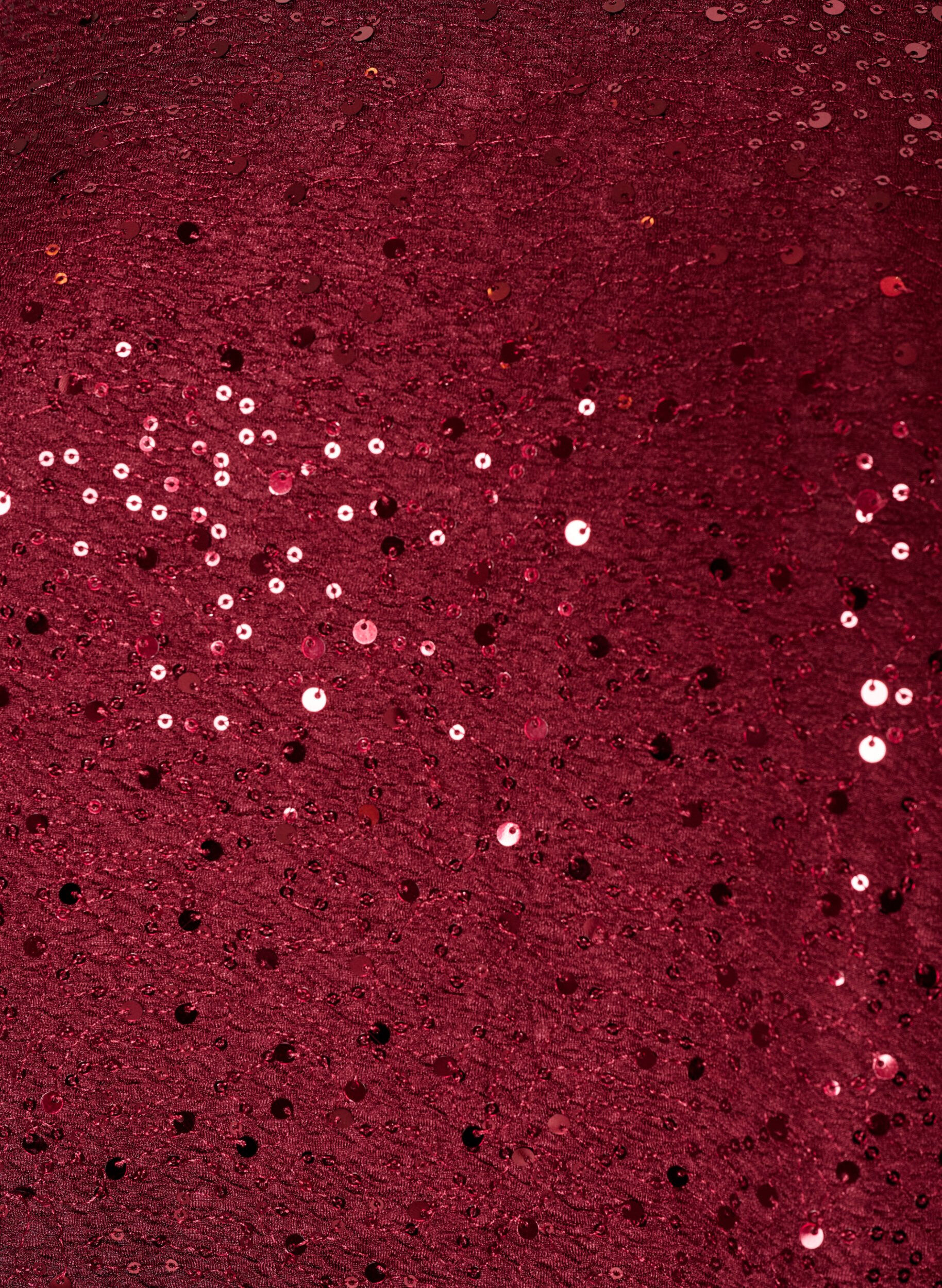 ZizziKorte jurk met pailletten in een A-lijn, Rood, Packshot image number 2