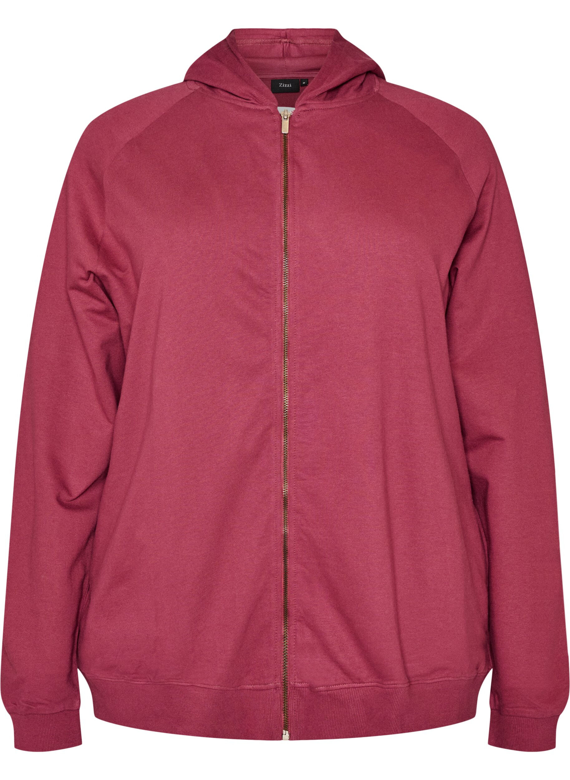Hoodie met ritssluiting en achterkant print
