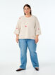 Jumper met hartjes en 3/4 mouwen, Beige, Model image number 1