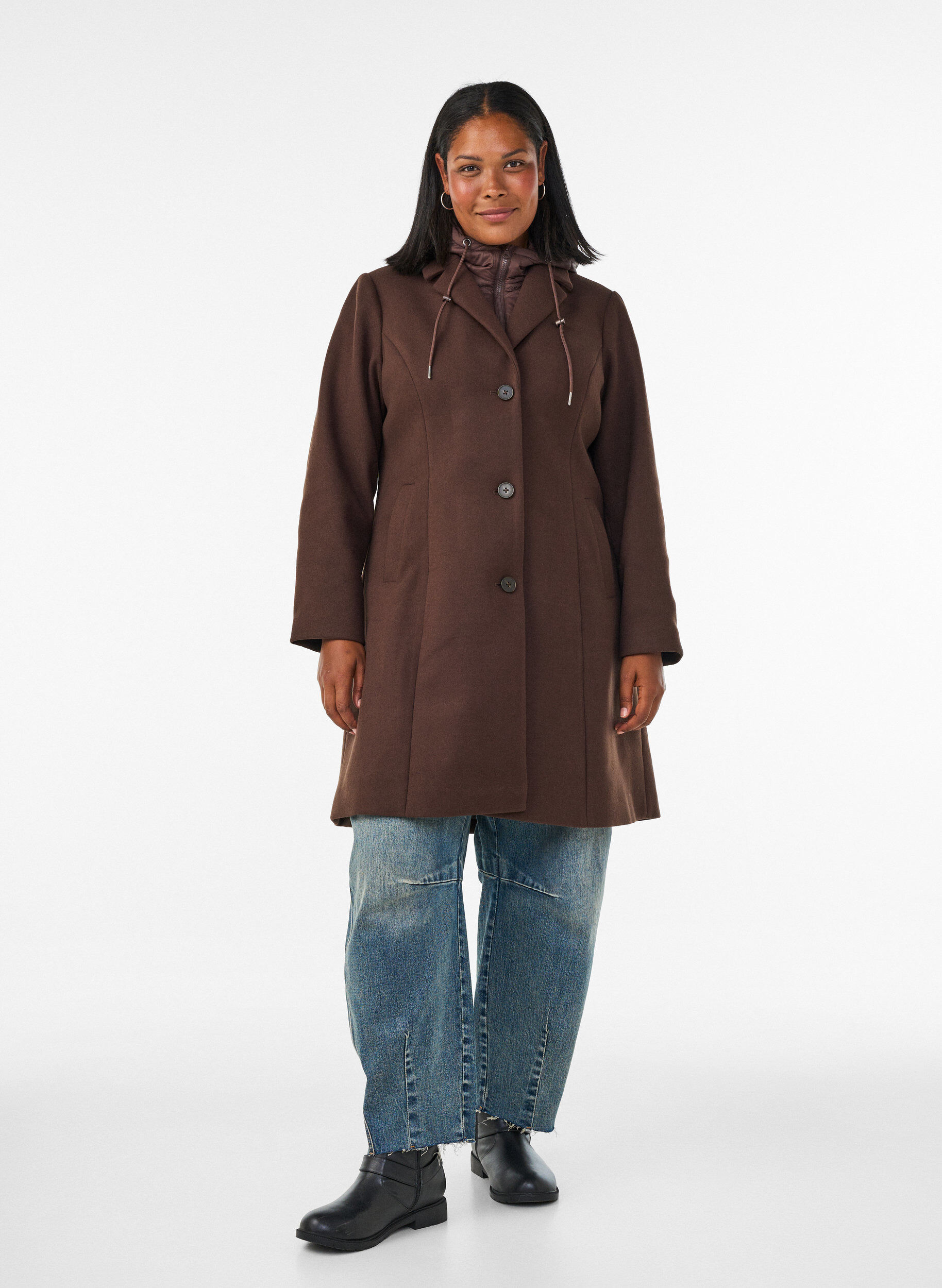 ZizziJas met afneembare gewatteerde inzet, Bruin, Model image number 1