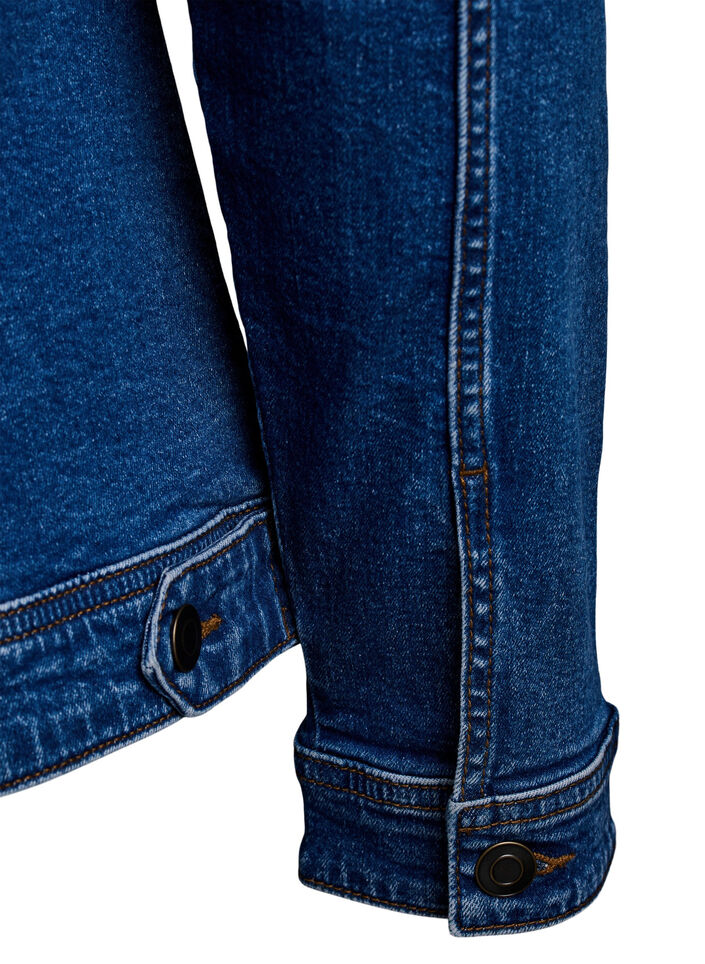 Denimjack met een klassieke snit, Blauw, Packshot image number 3